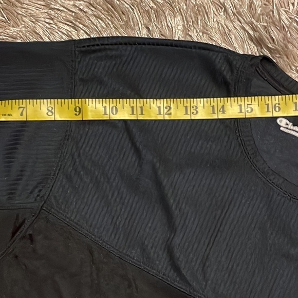 CHAMPION Black Short‎ Sleeve Workout Running Tee Shirt Size Large - Picture 7 of 9